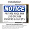 Signmission Private Pool For Use Only By Owners & Guests OSHA Notice Sign, Vinyl Decal, 10in W x 7in L, 2PK OS-2PACK-NS-D-710-L-17825 - alternate 4